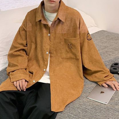Men's Shirts Corduroy Long Sleeve Shirt Fashion
