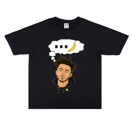 Rock Star T Shirt Amine Printed T-shirt Short Sleeve round Neck Loose Version Men's Cotton