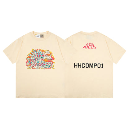 Gallery Dept T-Shirt Ink-splashing Tie-dye Alphabet Short Sleeve T-Shirt