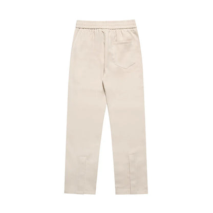 Men Sweatpants Casual Pants Men's Button Slit Loose Simple Straight Trousers