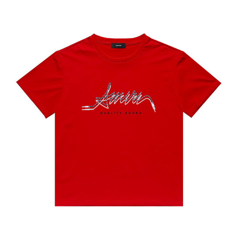 Amiri T Shirt Printed Casual Hip Hop round Neck Short Sleeve T-shirt