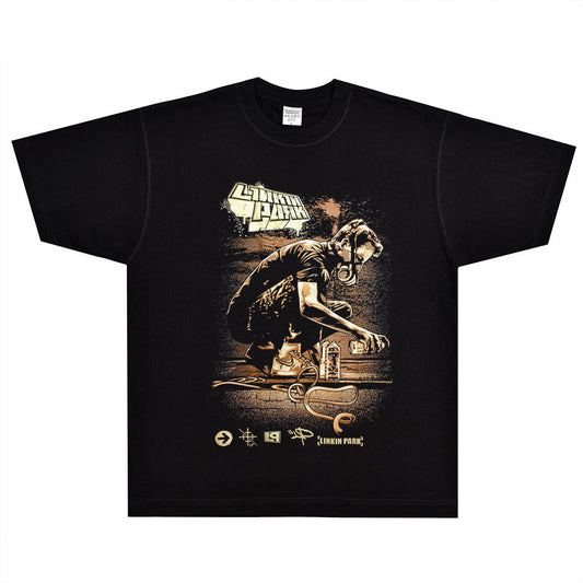 Rock Star T Shirt Linkin Park Meteora Band Rock American Vintage Short Sleeve