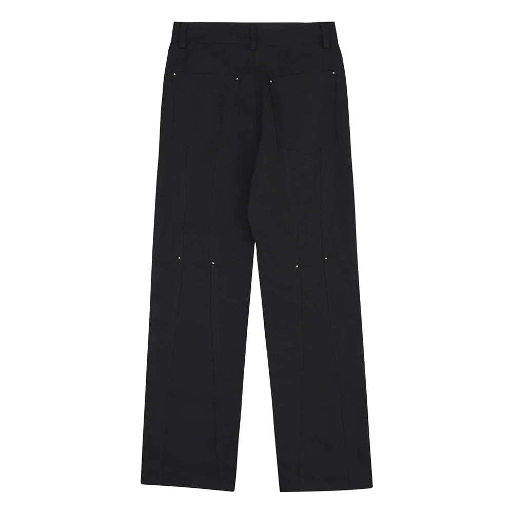 Men Sweatpants Straight-Leg Trousers Men's Stitching Loose Casual Pants