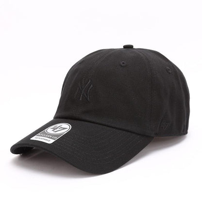 Dodgers and Yankees Baseball Cap 47brand Baseball Cap Female Casual Soft Top All Black