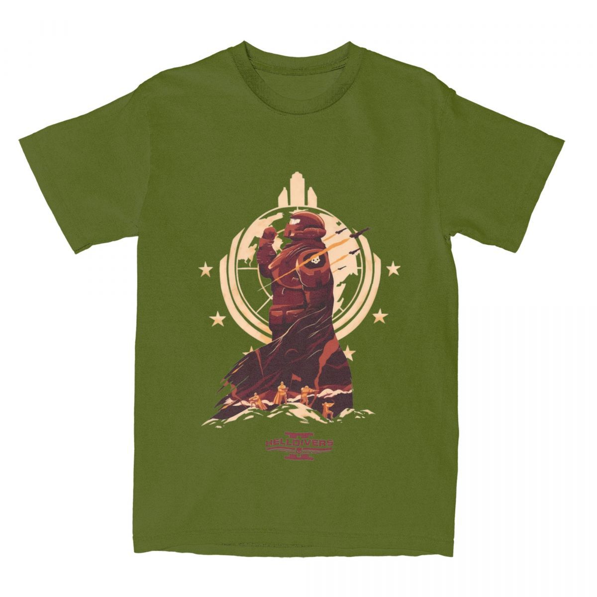 Helldivers 2 Game Malevelon Creek T Shirts Men's Cotton Vint