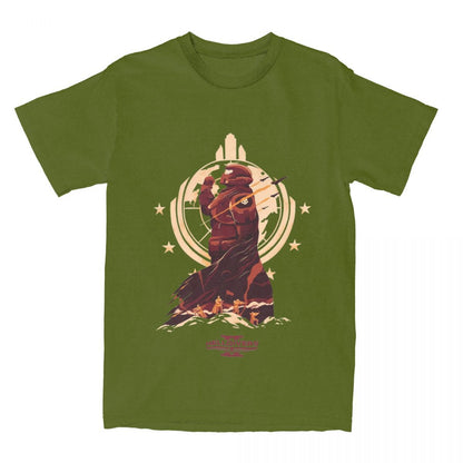 Helldivers 2 Game Malevelon Creek T Shirts Men's Cotton Vint