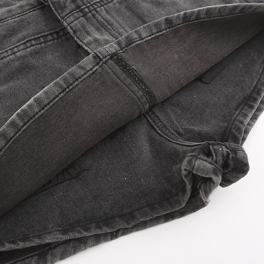 Women Shorts A- line Denim Short Culotte Summer High Waist Wash Casual Hot Pants