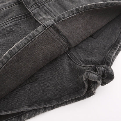 Women Shorts A- line Denim Short Culotte Summer High Waist Wash Casual Hot Pants