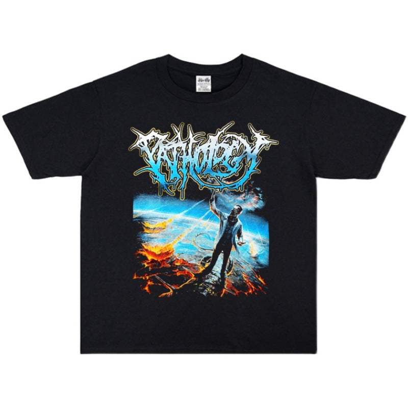 Rock Star T Shirt as I Lay Dying Band Printed T-shirt Short Sleeve Loose Cotton