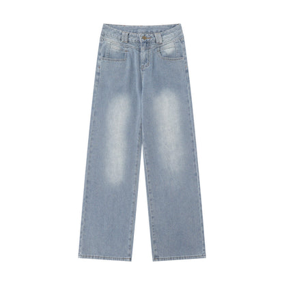 Women Pants Straight Jeans Loose Wide Leg Pants