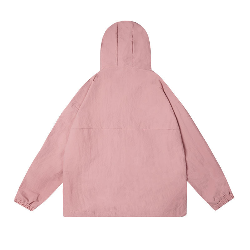 Women Jackets Retro Hooded Trench Coat Oversize Solid Color