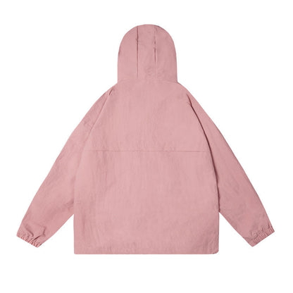 Women Jackets Retro Hooded Trench Coat Oversize Solid Color