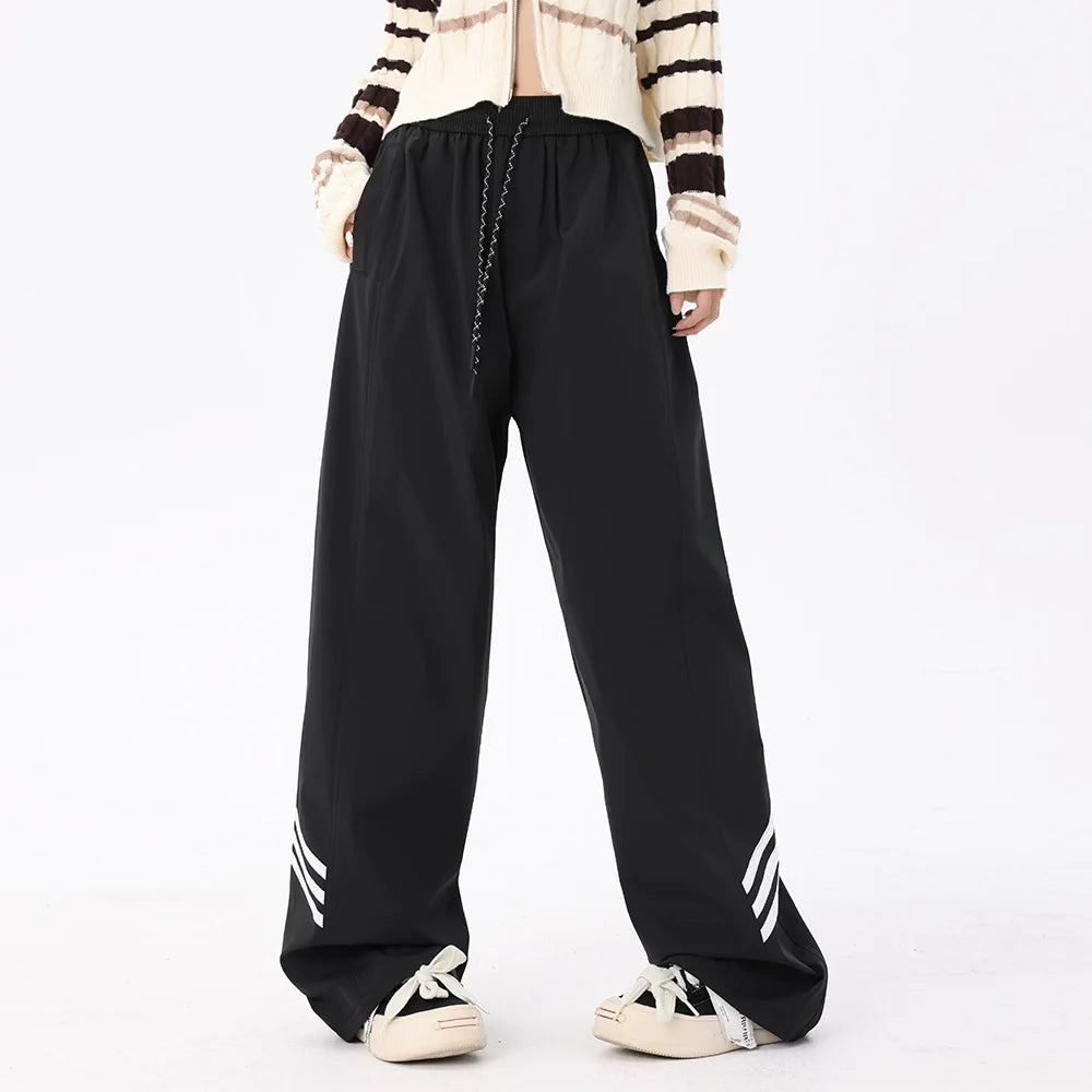 Men Sweatpants Mechanical Style Tactical Pants Men's Striped Straight Loose Sports and Leisure Trousers