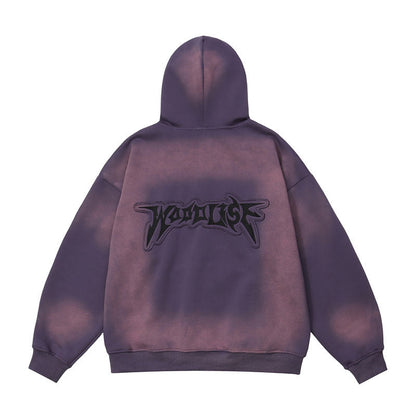 Men Hoodie Letter Embroidery Sports Hooded Sweater Cardigan