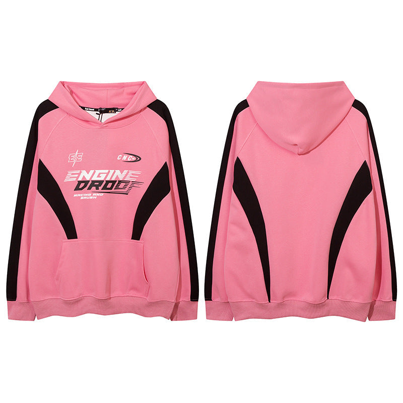 Men Hoodie Retro Washed Distressed Gradient Hooded Sweater