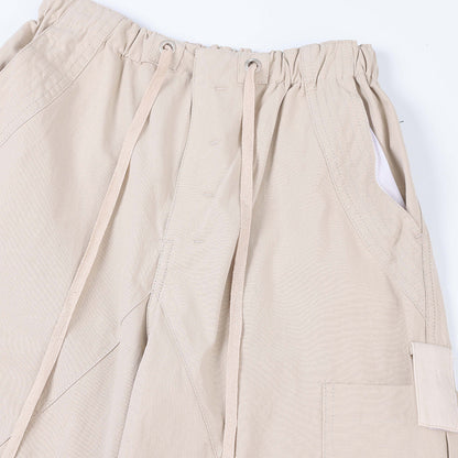 Men Sweatpants Pleated Casual Pants Men Loose Straight Trousers Drawstring Jogger Pants