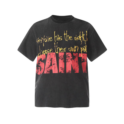 Unisex T-Shirts Saint Michael Casual Loose T-Shirt
