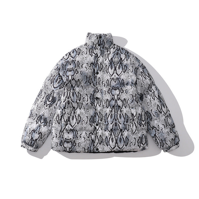 Men Coat Thickened Cotton Coat Serpentine Stand Collar