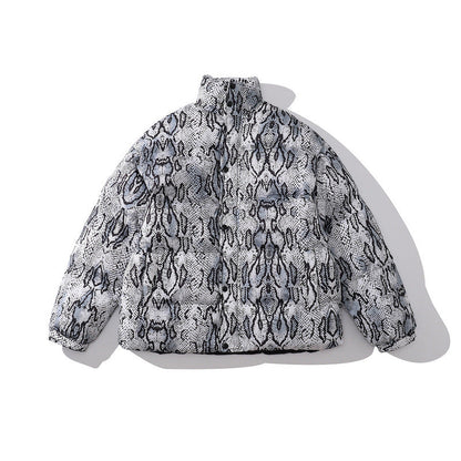 Men Coat Thickened Cotton Coat Serpentine Stand Collar