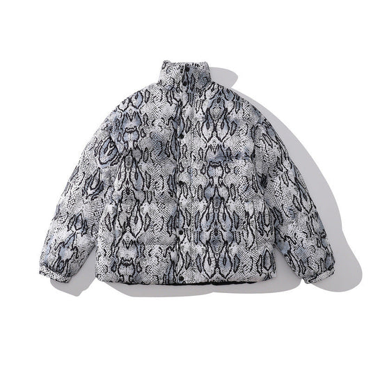 Men Coat Thickened Cotton Coat Serpentine Stand Collar