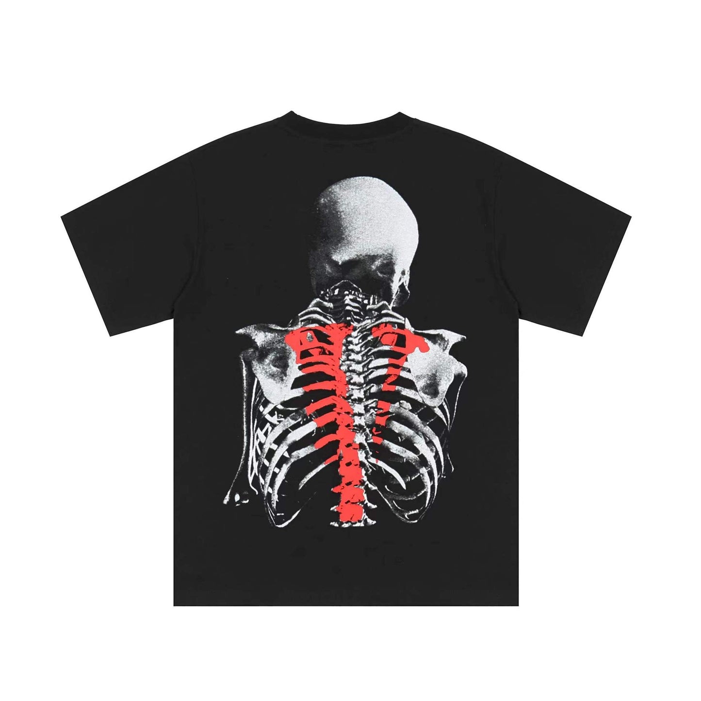 Vlone T Shirts Skull Finger Large V Loose Short Sleeve T-shirt Men and Women High Street Half Sleeve