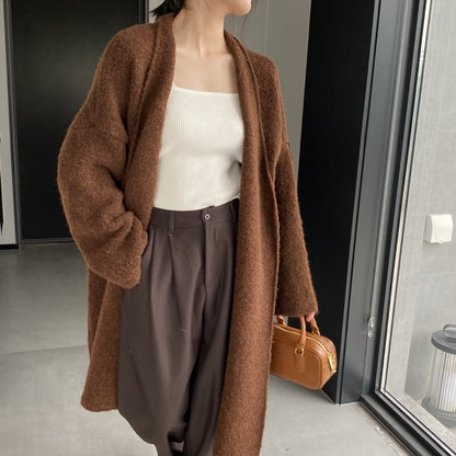 Women Cardigan Sweater Autumn and Winter Woolen Coat Baggy Coat Long Sleeve Jacket K331