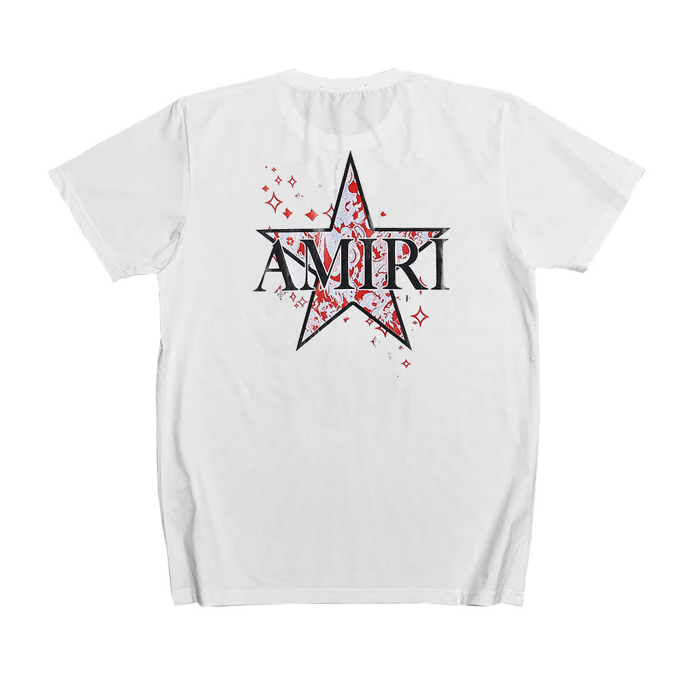 Amiri T Shirt Five-Pointed Star Printed Casual Short-Sleeved T-shirt for Men
