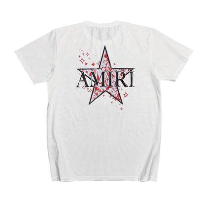 Amiri T Shirt Five-Pointed Star Printed Casual Short-Sleeved T-shirt for Men