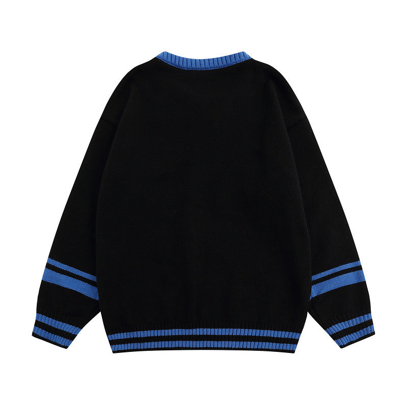 Women Sweater Vintage Loose Zip Cardigan