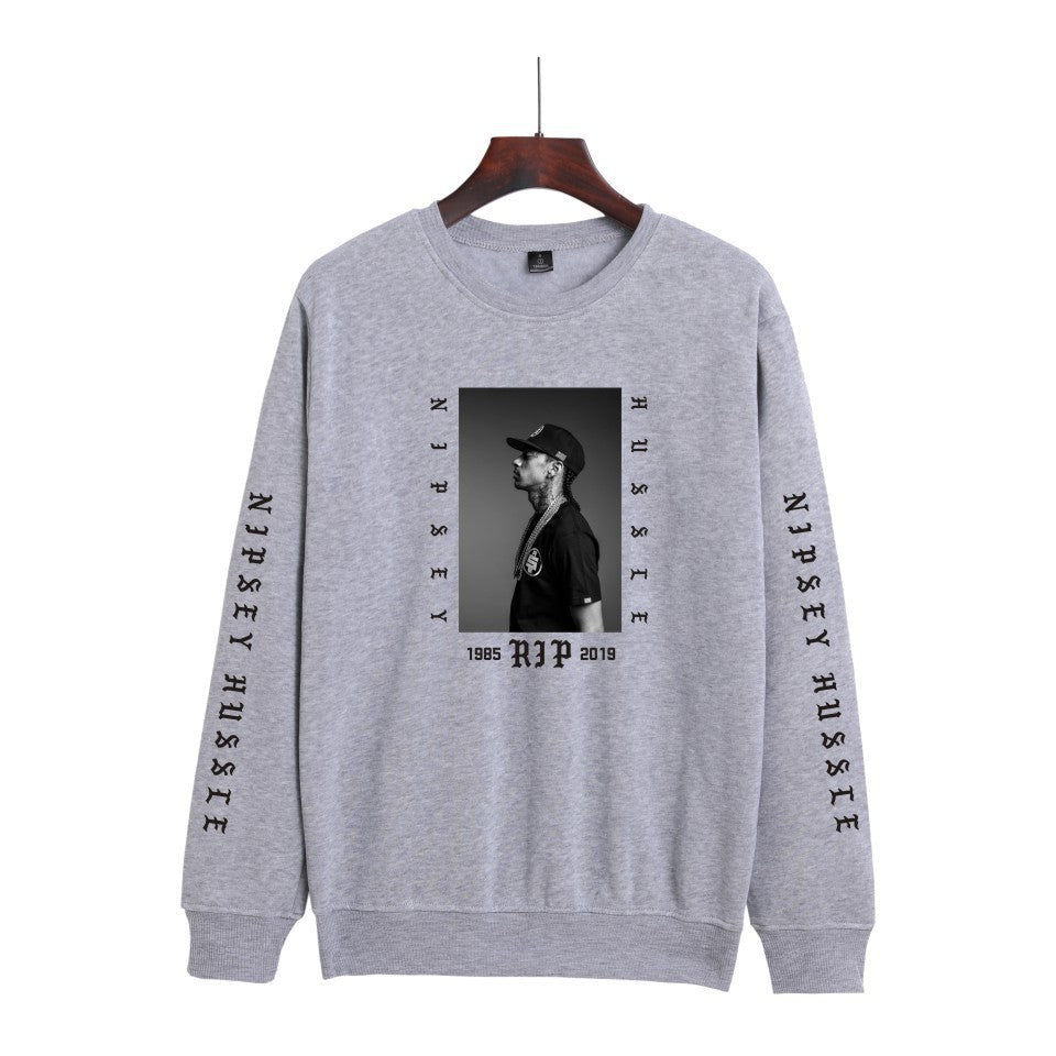 Nipsey Hussle Hoodie Rap Men's and Women's Loose round Neck Sweater