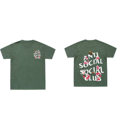 Anti Social Club T Shirt Summer Short Sleeve T-shirt Printed Short T Loose