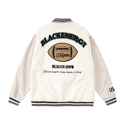 Men Jacket Coat Baseball Uniform Men's Ins Embroidered Pu Stitching Jacket Jacket