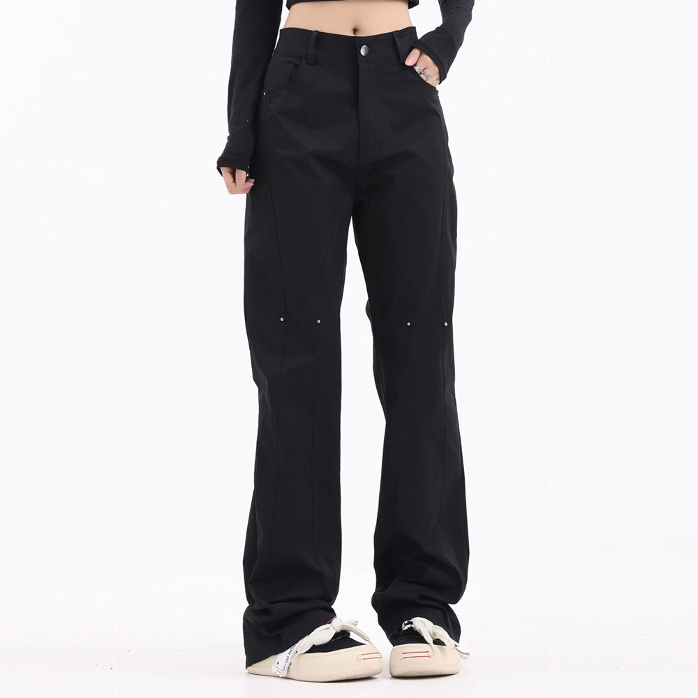 Men Sweatpants Straight-Leg Trousers Men's Stitching Loose Casual Pants