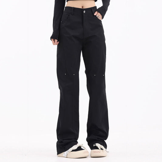 Men Sweatpants Straight-Leg Trousers Men's Stitching Loose Casual Pants