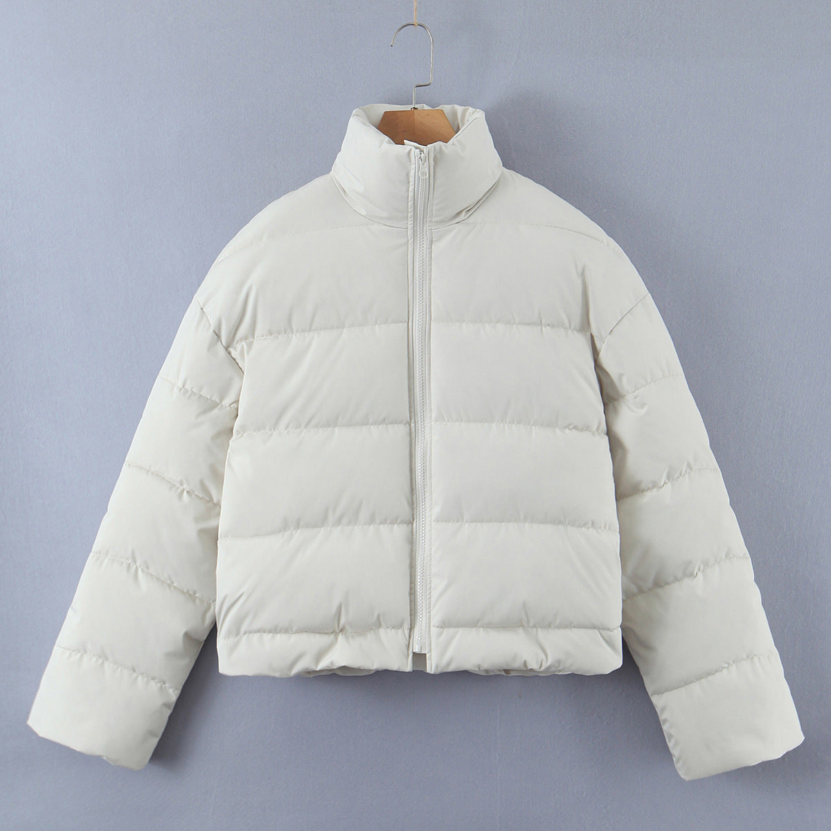 Women Cotton Coat Stand Collar Zipper Thickening Warm and Loose