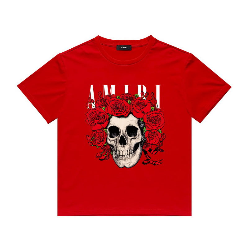 Amiri T Shirt Printed Casual Hip Hop round Neck Short Sleeve T-shirt