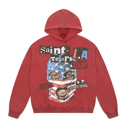 Unisex Hoodies Saint Michael United States Flag Face Mask Hoodie