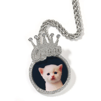 Jewelry INS Wind Crown Pendant Hip Hop Necklace with Diamonds St. Valentine's Royalty Spectrum