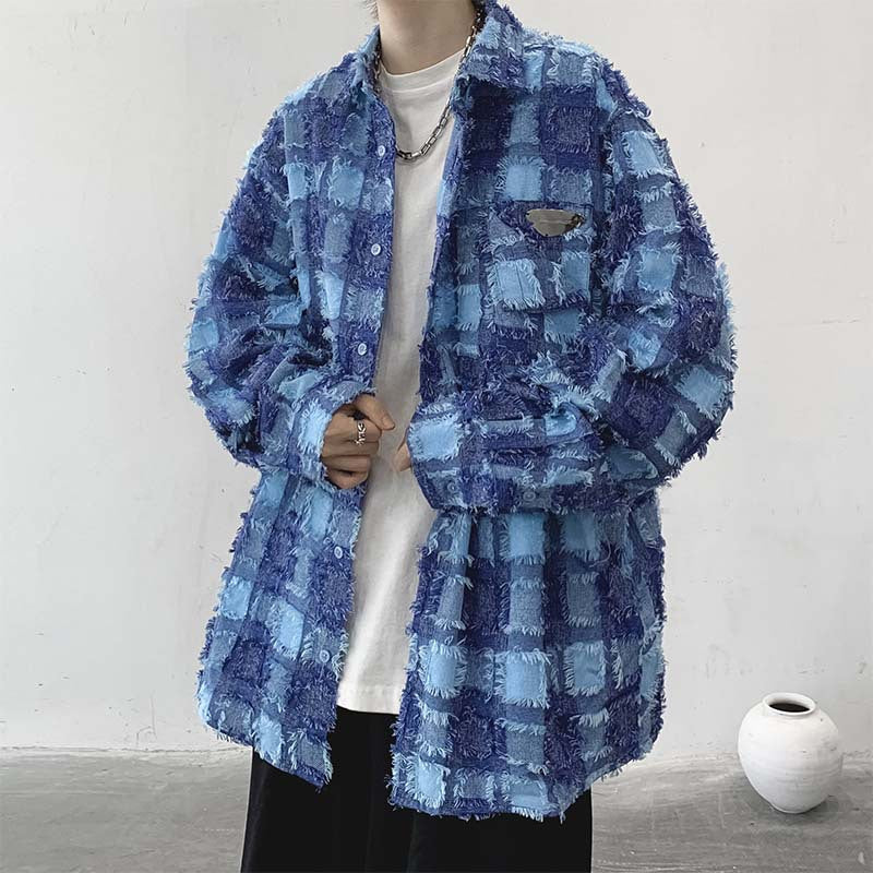 Men's Shirts Plaid Long Sleeve Shirt Retro