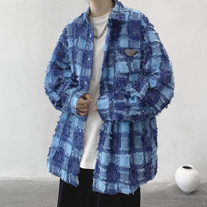 Men's Shirts Plaid Long Sleeve Shirt Retro