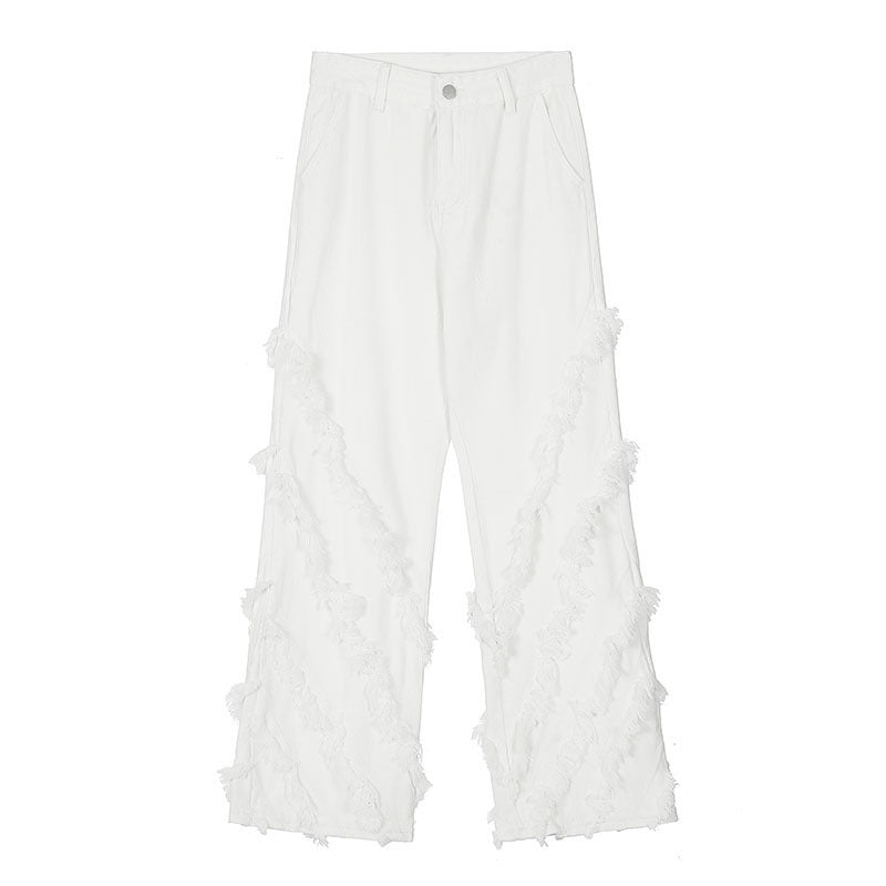 Men Jeans Straight Jeans Men's and Women's Hip Hop Loose Wide Leg Pants Trousers