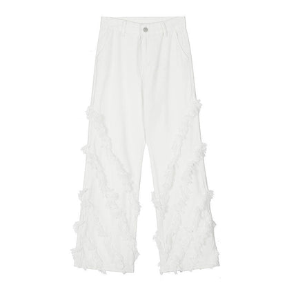 Men Jeans Straight Jeans Men's and Women's Hip Hop Loose Wide Leg Pants Trousers