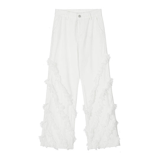 Men Jeans Straight Jeans Men's and Women's Hip Hop Loose Wide Leg Pants Trousers