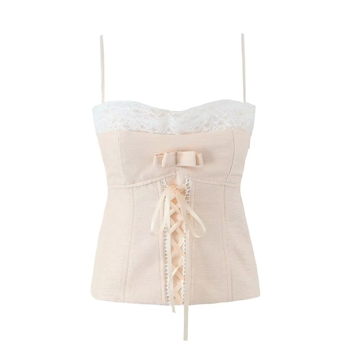 Women Tops Spring/Summer Bow Bandage Lace Strap Sexy Top