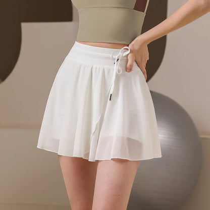 Women Yoga Sports Shorts Mesh Sports Shorts Anti-Tennis Skirt