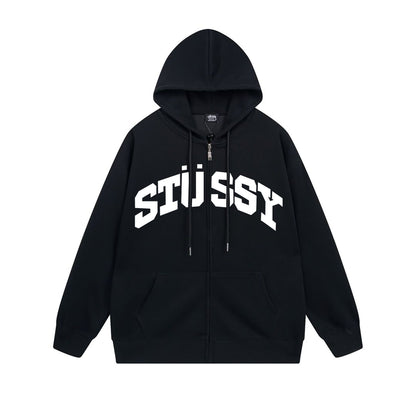 Stussy Hoodie Zip Cardigan Hooded Sweater