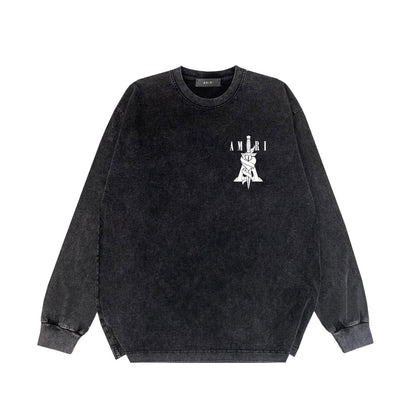Amiri Long-Sleeve Shirt Sword Pattern Vintage Long Sleeve T-shirt