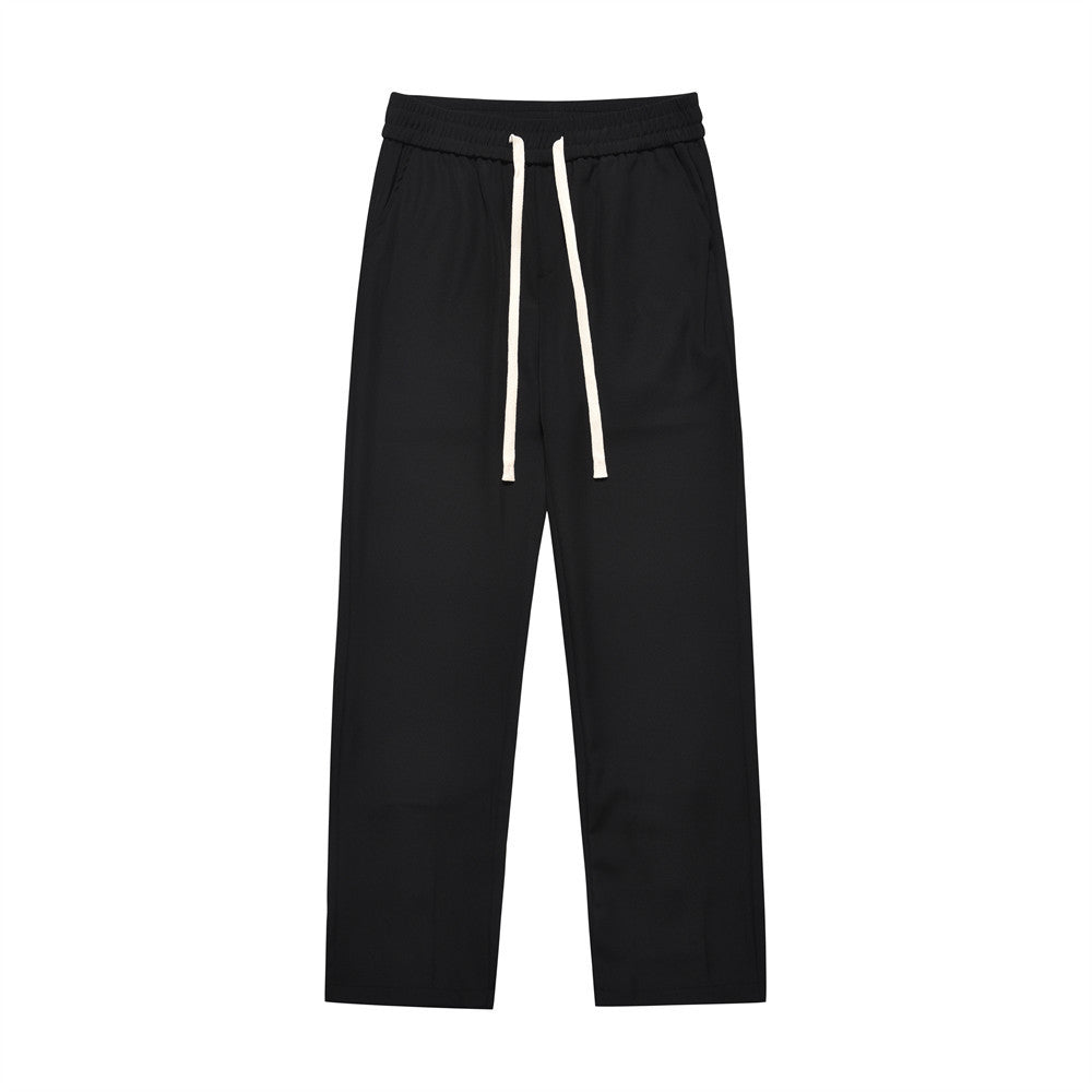 Men Sweatpants Casual Pants Men's Button Slit Loose Simple Straight Trousers