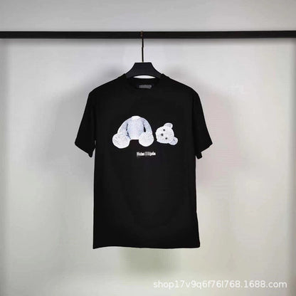Palm Angle T Shirts Broken Teddy Bear Couple Loose