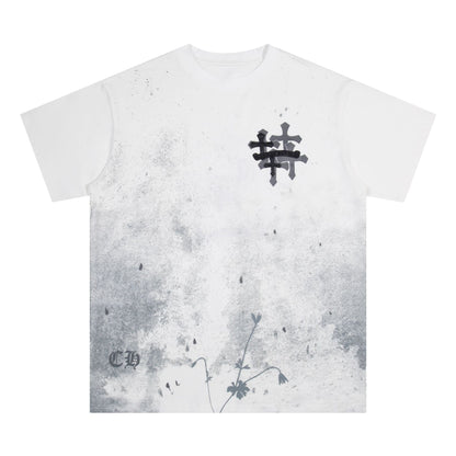 CHH Chrome Heart T Shirts Starry Sky Inkjet Leather Short Sleeve T-Shirt